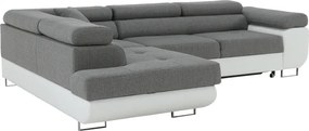 Colţar, alb/gri, model stânga, AMARETO NEW