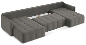 Colțar gri închis extensibil/cu spațiu de depozitare (în formă de "U") Moku – Makamii