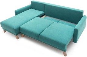 Colțar extensibil cu șezlong pe partea stângă Bobochic Paris Balio, turcoaz