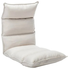 vidaXL Scaun de podea pliabil, crem, material textil