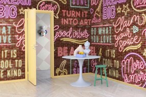 Fototapet, Neon Vibes, Brickwall, Rebel Walls