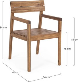 Scaun de grădină în culoare naturală din lemn masiv Rodano – Bizzotto