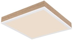Plafoniera LED aluminiu alb, MDF aspect de lemn DORO 30x30cm
