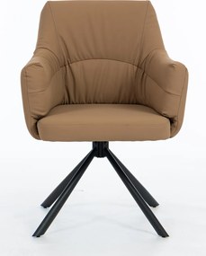 HR840 BAZĂ STEA Scaun Caramel Piele Ecologica Premium Soft cu Bază Neagră