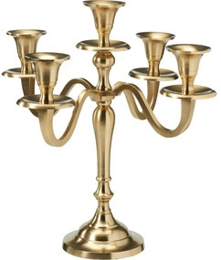 Sfeșnic metalic cu 5 brațe 29x29x30 cm, culoareauriu, decor 1