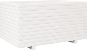 vidaXL Jardinieră de grădină, alb, 90x60x49,5 cm, lemn masiv de pin