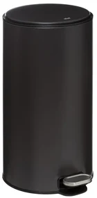 Cos gunoi cu pedala Delta, metalic, negru, 30 litri, 31,5 x 31,5 x H62 cm