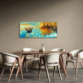 Tablou - Lacul cu bărci (120x50 cm)
