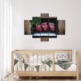 Tablou cu carne pe farfurie (150x105 cm)