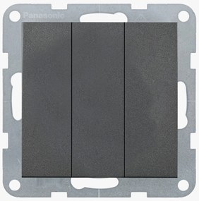 Intrerupator triplu 10A, IP20, Grafit, Panasonic Karre Plus 55