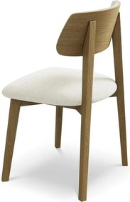 Scaun de dining crem din lemn masiv Niu – Makamii