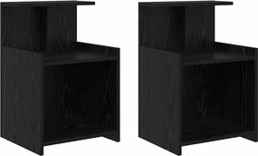 vidaXL Dulap de noapte 2 pcs Stejar Negru 40 x 35 x 60 cm