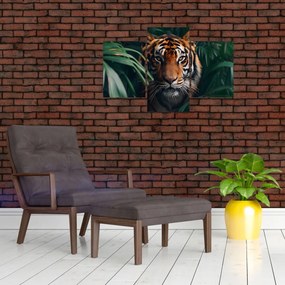 Tablou - Portretul unui tigru în junglă (90x60 cm)