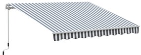 Outsunny Markiză cu Brațe Articulate Protecție Solară Manivelă Balcon Aluminiu Gri Alb 2,95 x 2,45 m | Aosom Romania