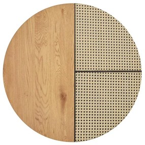 Set mese de cafea Garmina stejar auriu + rattan