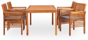 278903 vidaXL Set mobilier de exterior cu perne 5 piese, lemn masiv de acacia