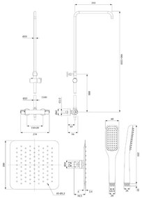 Coloana de dus cu baterie termostatata Omnires Y