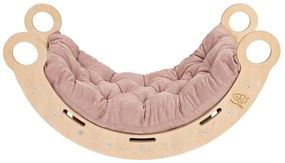 Leagăn roz/în culoare naturală din lemn de pin 39x75x38 cm Montessori – Meowbaby