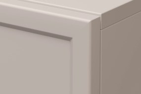 Vitrină pentru living Lorini 100 cm - cașmir / mâner negru T-bar