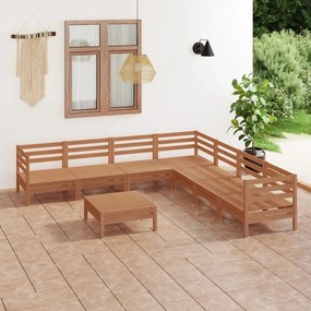 3083102 vidaXL Set mobilier de grădină, 8 piese, maro miere, lemn masiv de pin