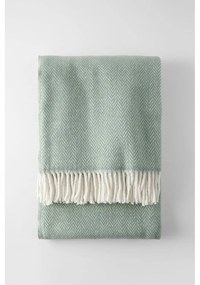 Pled din amestec de bumbac Euromant Skyline, 140 x 180 cm, verde deschis