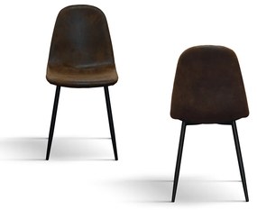 SET 4 Scaune Industry, piele intoarsa ecologica ,structura metalica