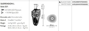 Lustra design Art Deco realizata manual Avia L Black Fade