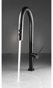 Baterie de chiuvetă cu cap de duș detașabil Deante BQO_N72M OLFATO negru