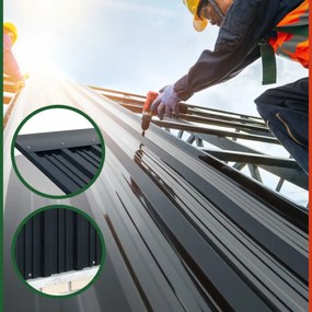 Tablă trapezoidală ARON, set 12 bucăți, 129×46 cm, antracit Gardebruk