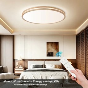Brilagi - Corp de iluminat LED dimabil MOLINA LED/128W/230V 3000-6000K, stejar, diam. 100 cm + telecomandă