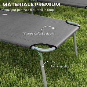 Outsunny Sezlong pentru Gradina cu Baldachin Reglabil, Sezlong pentru Plaja Pliabil Rabatabil pe 4 Niveluri, Bej | Aosom Romania