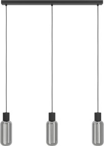 Eglo 901005 - Pendul MAIONE cu cablu 3xE27/4W/230V negru/fumuriu