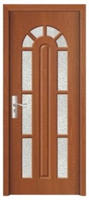 Usa Interior din MDF Novo Doors ND108, Cadru din Lemn Masiv, Geam Sablat, KIT COMPLET, Toc , Manere si balamale incluse (Culoare: Nuc, Toc: Fix,