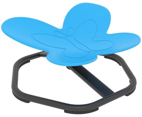 AIYAPLAY Scaun de Învârtire Senzorial pentru Copii, Formă de Fluture, încurajează Echilibrul și Coordonarea, Plastic, Metal, Albastru | Aosom Romania