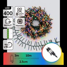 Aigostar - Ghirlandă LED de exterior pentru Crăciun 400xLED/8 funcții 13m IP44 multicoloră