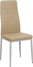 Scaun COLETA NOVA, bej/gri, piele ecologica/metal, 41x49x96 cm