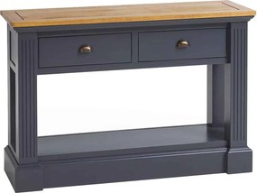 Masă lemn masiv natur Perete London Albastru/, 115 × 37 × 77 cm