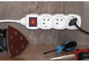 Prelungitor cu întrerupător 4Z 5m alb