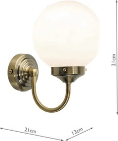 Där Lighting BAR0775 - Aplica de perete pentru baie BARCLAY 1xE14/40W/230V IP44 alamă