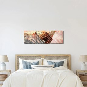 Tablou - Turnul Eiffel în stil vintage (cu ceas) (90x30 cm)