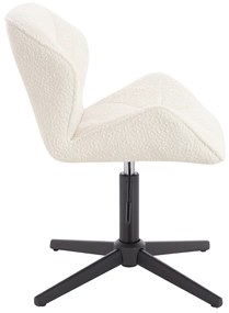 HR111CROSS Scaun Crem Boucle cu Bază Neagră