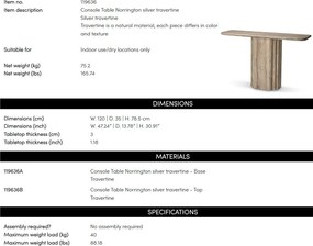 Consola LUX din travertin Norrington