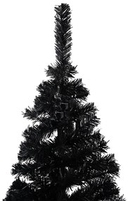 Brad de Craciun artificial cu LED-uri globuri negru 120 cm PVC Negru si auriu, 120 x 65 cm, 1