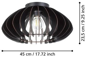 Plafonieră Eglo 901001 COSSANO 1xE27/40W/230V d. 45 cm negru