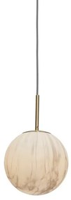 Lustra, pendul din sticla cu aspect de marmura Carrara medium auriu