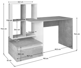 Masa PC, beton alb, NEREO NEW