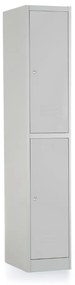 Dulap metalic - 2 cutii, 38 x 45 x 185 cm, inchidere cilindrica, gri - ral 7035