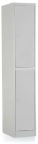 Dulap metalic - 2 cutii, 38 x 45 x 185 cm, inchidere cilindrica, gri - ral 7035