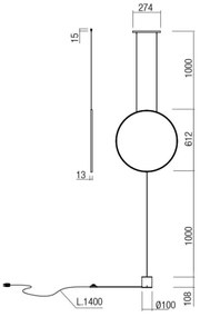 Lampadar Redo 01-2197 SLICK LED/19W/230V negru