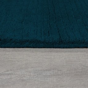 Covor albastru închis țesut manual din lână 200x290 cm Textured Wool Border – Flair Rugs